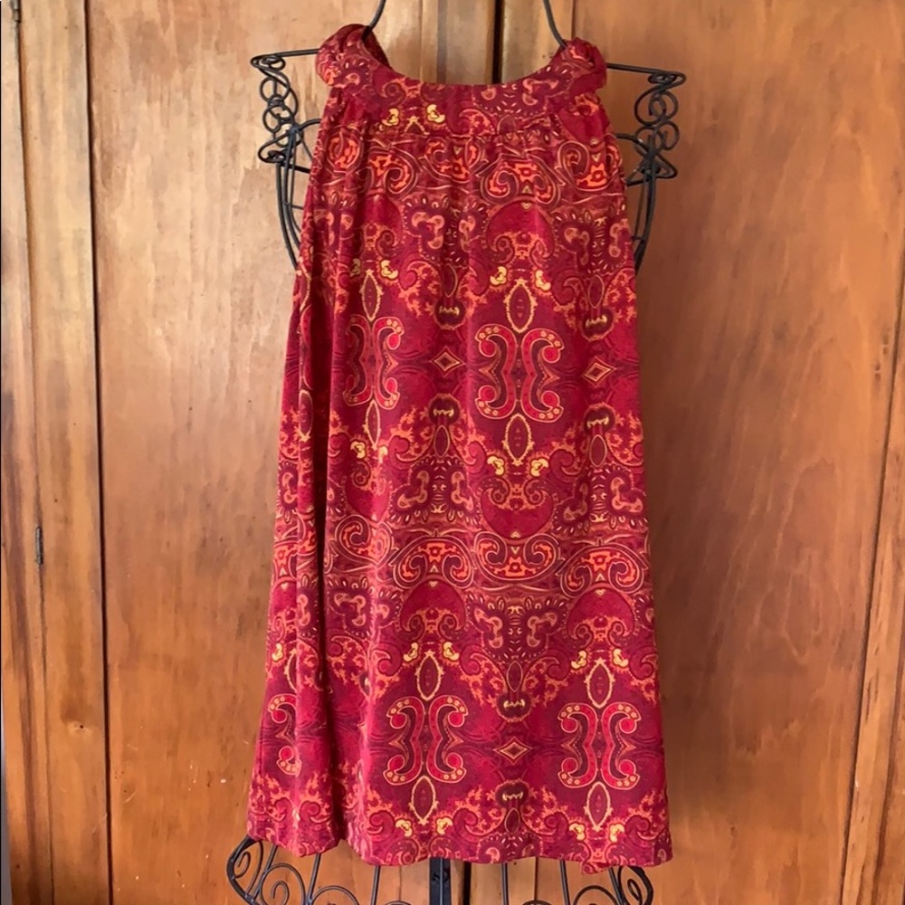 Apt 9 red & gold silky sleeveless blouse XL